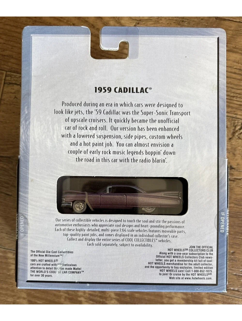 Hot Wheels 1959 Cadillac Light Purple Z5 Collectible Car